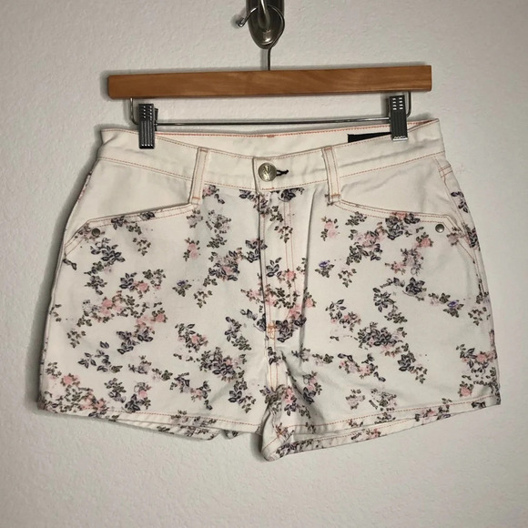 NWT RAG & BONE Ellie Micro Floral Off White Denim Shorts Size 27 - Picture 5 of 10
